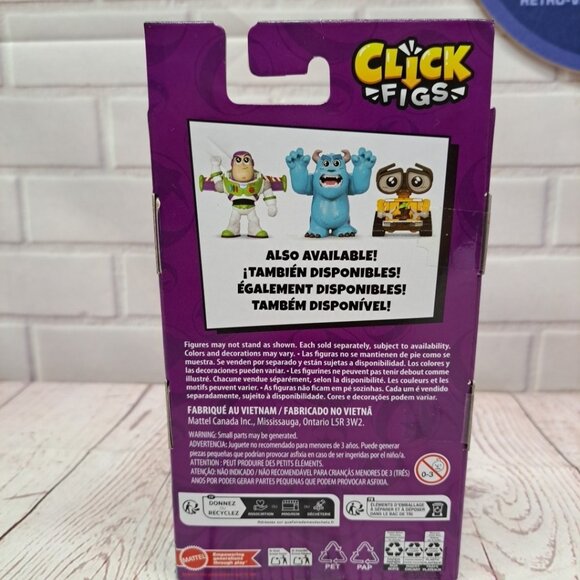 Pixar Click Figs Sulley Disney Monsters Inc. Action Figure New In Box - Picture 5 of 6